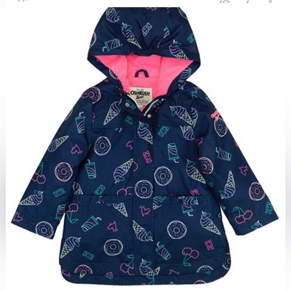 Navy Ice Cream & Donut Rain Jacket - Infant & Girls
OshKosh B'gosh size 18M